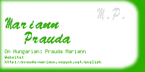 mariann prauda business card